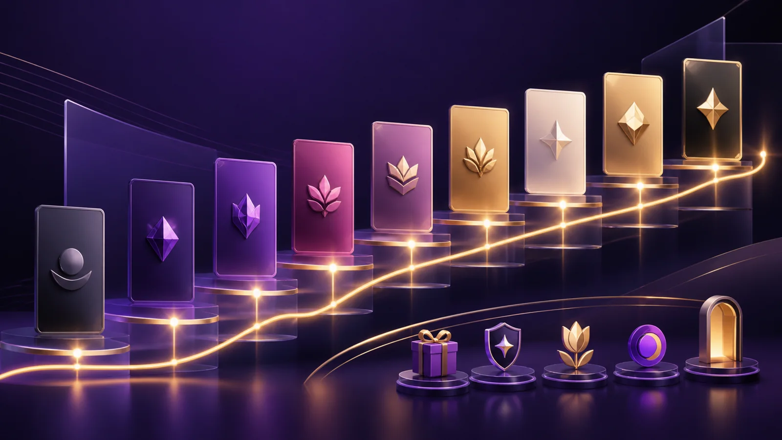 Boda8 VIP loyalty journey illustration with nine membership levels and reward benefits
